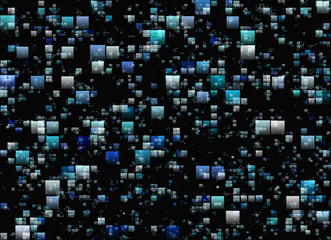 Many Lights Windows Shapes in a night City