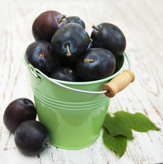 Fresh purple plums