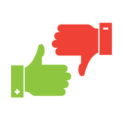 Fototapeta premium thumb up and thumb down icons