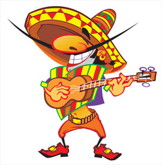 Amigo. Mexican song. Mexican singing on the background of cacti