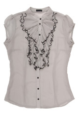 chiffon blouse with jabot