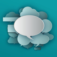 Grupo de globos de texto en 3d