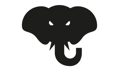 Elefant Kopf Frontal Böse