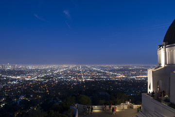 los angeles night view from observatory
