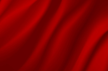 Background from red wavy fabric