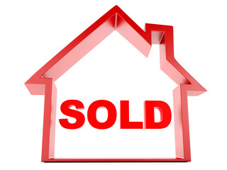 sold house on white background