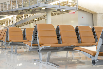 Empty airport waiting area