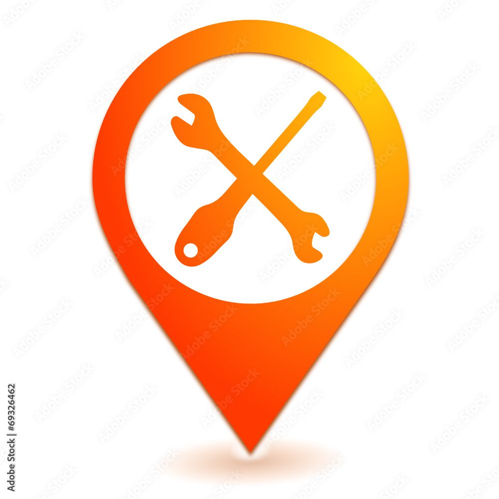 Sticker sav sur symbole localisation orange