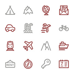 Travel web icons set