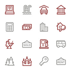 Travel web icons set