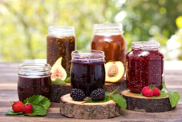 Foto op Plexiglas Homemade fruit jam in the jar © pilipphoto