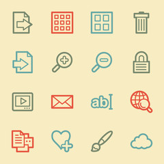 Image viewer web icons, retro color