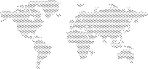 Obraz na płótnie Canvas Dotted Map of the World radial fill
