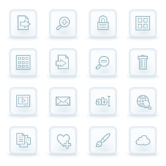 Image viewer web icons,  white square buttons