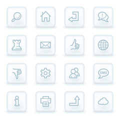 Web & internet icon set 2, white square buttons