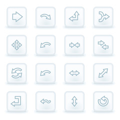 Arrows web icons, white square buttons