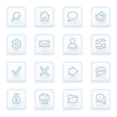 Web & internet icon set 1, white square buttons