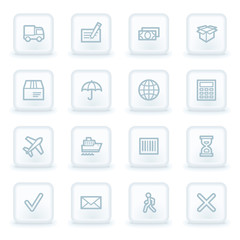 Delivery web icons, white square buttons