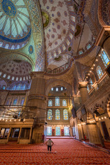 Fototapeta na wymiar Inside the Blue Mosque