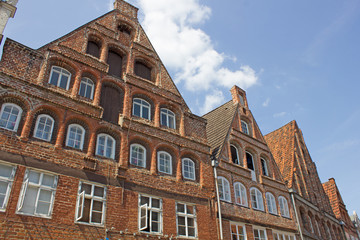 Fototapeta premium Lüneburg: Giebel Historischer Bürgerhäuser (Niedersachsen)