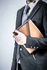 Successful young business man of Asian, full length portrait iso