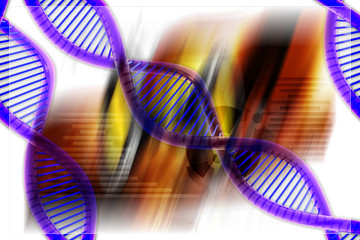 Dna in color background