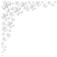 Blumen Ornaments Ecke Weiß