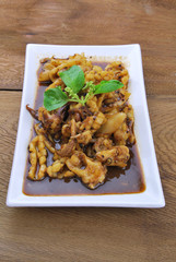 squid. Chinese stir-fried squid with black pepper , garlic and s