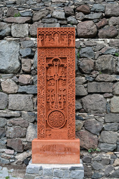 Stone carving with a cross