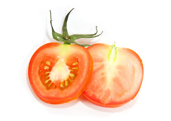 Tomato on white background