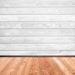Wooden plank wall and floor interior background