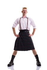 Funny Scotsman isolated on white