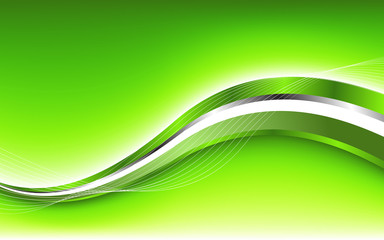 Abstract green background with wave