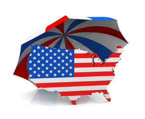 USA Map + Umbrella