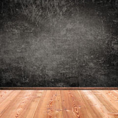 Concrete wall and wooden floor