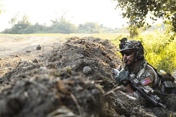 soldier in the mountains