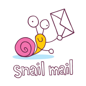 Snail Mail Cartoon Character