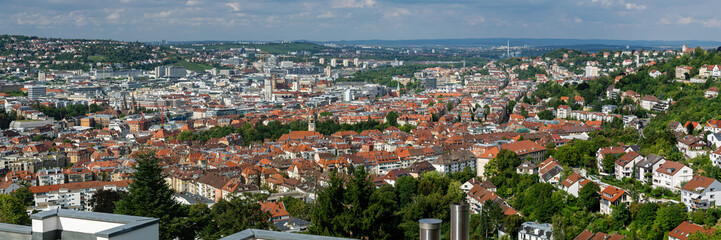 Obraz premium Blick auf den Kessel von Stuttgart