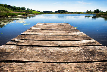 Obraz premium old wooden jetty
