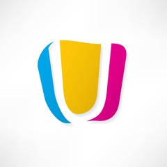 Abstract icon based on the letter U