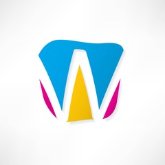 Abstract icon based on the letter W