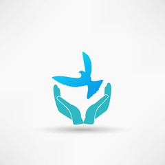 hands and dove icon