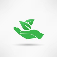 Hands and plant icon
