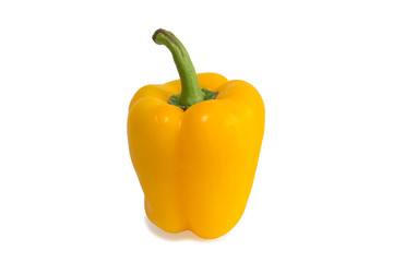Closeup of a ripe yellow bell pepper
