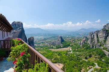 Greece, Meteora view from the Monastery of St. Barbara