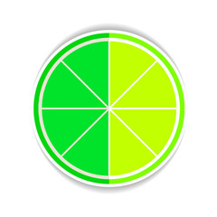 Illustration of Lime Fruit yellow ripe Flat Icon