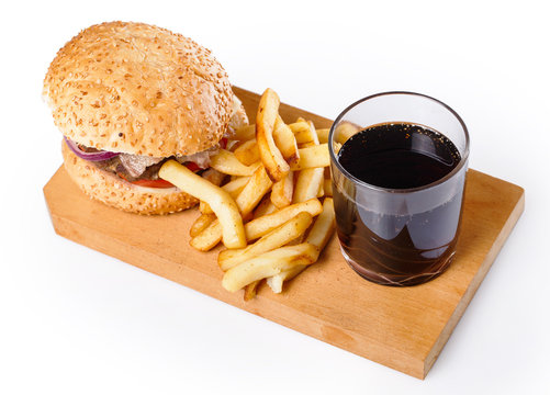 Burger, Fries And Coke