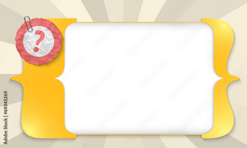 Aufkleber yellow square brackets for entering any text question mark