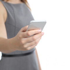 Business woman hand holding a smart phone