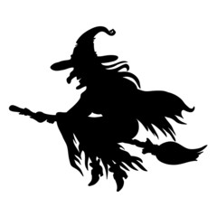 Halloween witch. Silhouette.